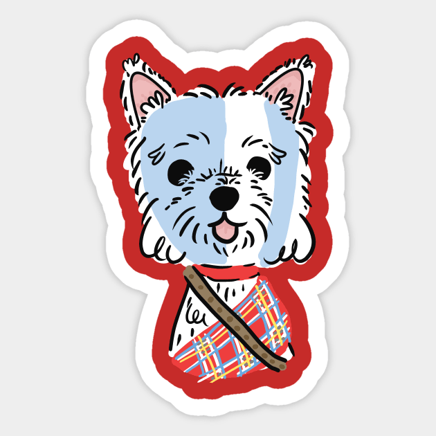 Braveheart Westie Sticker by Fluffymafi